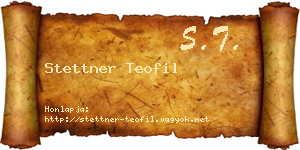 Stettner Teofil névjegykártya